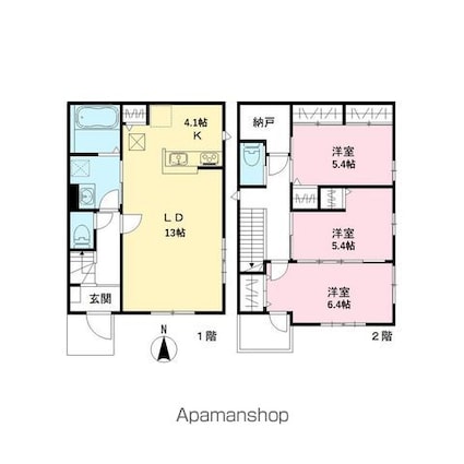 光町２丁目戸建[3SLDK/88.89m2]の間取図