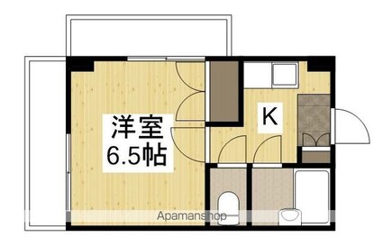 新庄リバービル[1K/19.6m2]の間取図