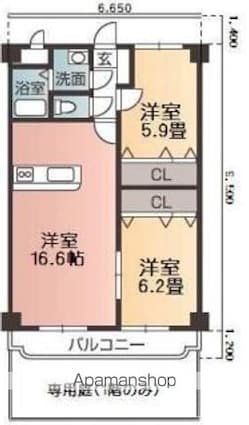 ユーミー久万ノ台　Ａ棟[2LDK/63.17m2]の間取図