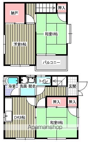 福塩線 福山駅 徒歩30分 2階建 築32年の間取り写真