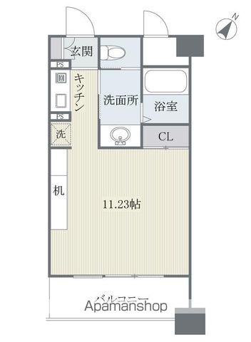 【福岡市博多区祇園町のマンションの間取り】