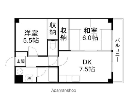 セリオ・レジデンシア[2DK/43.74m2]の間取図