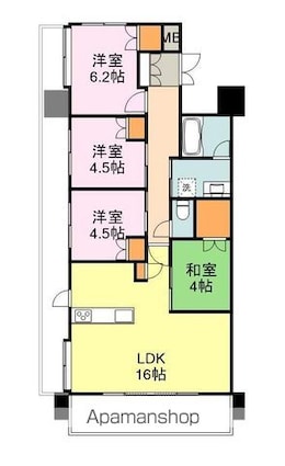 ソシオ入船[4LDK/78.75m2]の間取図