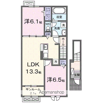 メゾン　マルベリィ[2LDK/63.03m2]の間取図