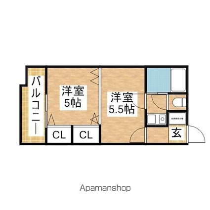 エスト葵南マンション[2K/26m2]の間取図