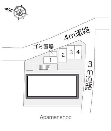 レオパレスラスタ[1K/20.28m2]の配置図