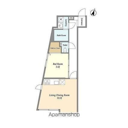 ｅｓｔ　Ｌａｒｇｏ　ＫＯＭＡＺＡＷＡⅡ[1LDK/40.5m2]の間取図