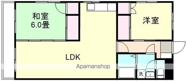 岡山県倉敷市大島[2LDK/57.5m2]の間取図