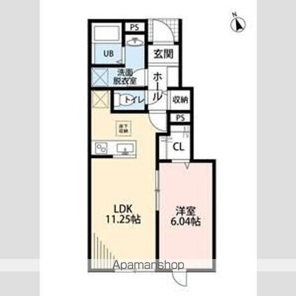 リーブルファイン杉並本天沼[1LDK/42.51m2]の間取図