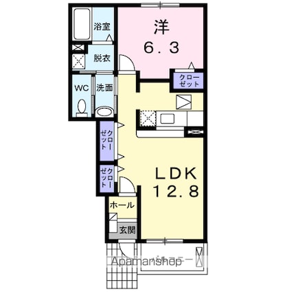 ＫハウスⅣ[1LDK/46.49m2]の間取図