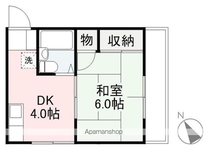 木太ハイツ[1DK/22.62m2]の間取図