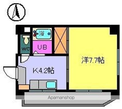 ＨＩＳＡ山越[1DK/25.2m2]の間取図