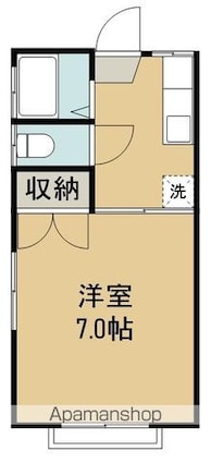 コーポユリ[1K/22.5m2]の間取図