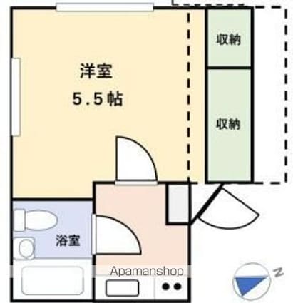 東京都中野区大和町１丁目[1K/17.39m2]の間取図