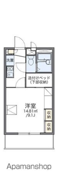 レオパレス浜野一丁目[1K/23.18m2]の間取図