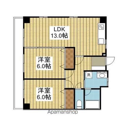 Ｍ－ｃｏｕｒｔ湊町[2LDK/62.1m2]の間取図