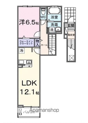 シエルクラスかわせみ[1LDK/50.35m2]の間取図