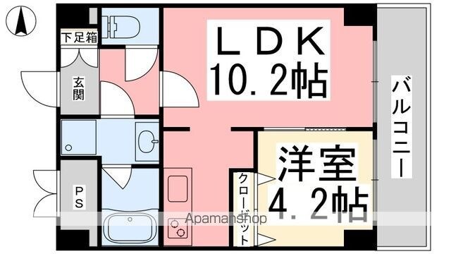 佐伯ビルディングス[1LDK/38.85m2]の間取図