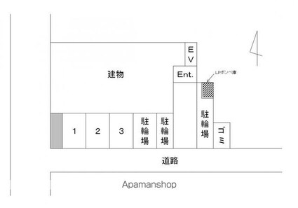 香川県高松市塩屋町[3LDK/59.36m2]の配置図