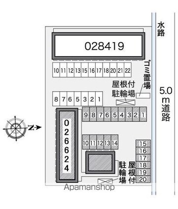 レオパレスソレーユ[1K/21.81m2]の配置図