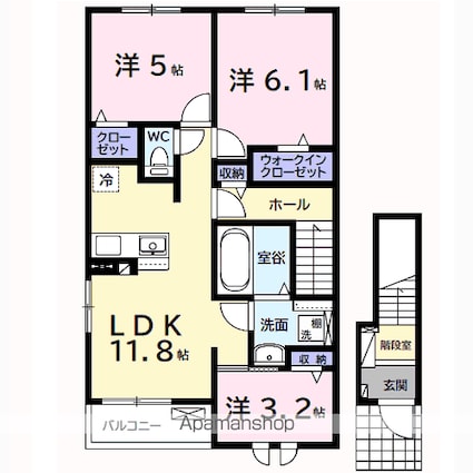 ドリーマーⅡ[3LDK/62.1m2]の間取図