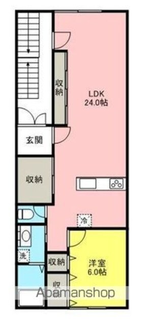 川田ビル[1LDK/74.27m2]の間取図