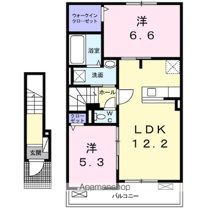 愛媛県伊予市米湊[2LDK/58.94m2]の間取図