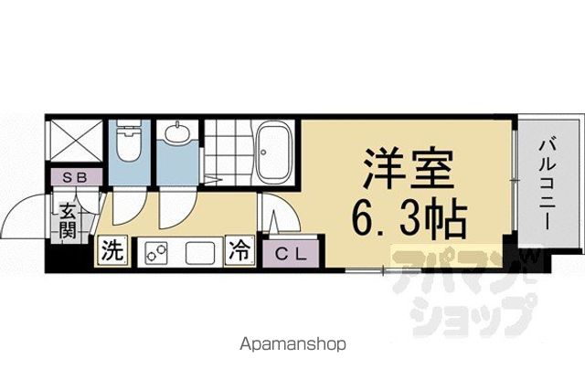 東海道本線 京都駅 徒歩8分 7階建 新築の間取り写真