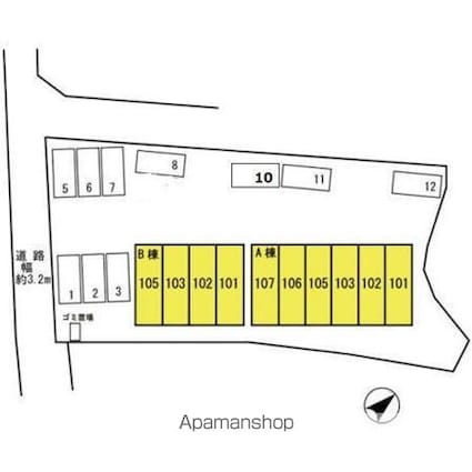 ミナミ大路ハイツ　Ａ[1DK/43.33m2]の配置図