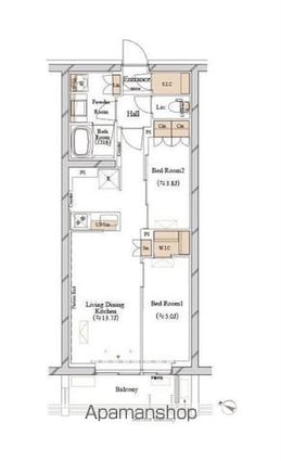 ブランシエスタ目黒中央町[2LDK/52.72m2]の間取図