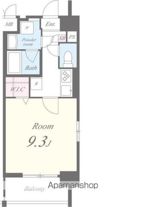 レグルス立川[1K/30m2]の間取図