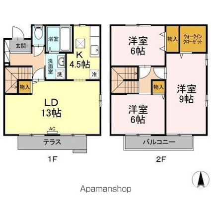 アン岳樹　Ａ[3LDK/92.31m2]の間取図