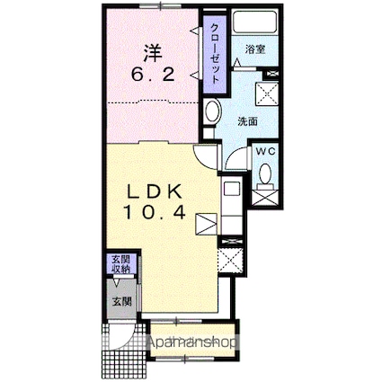 マルグリット[1LDK/43.43m2]の間取図