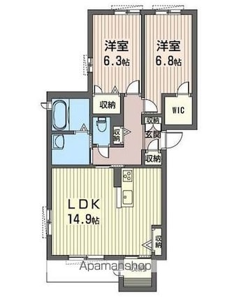 シャーメゾン　リュイソ－[2LDK/70.28m2]の間取図