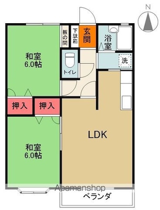 オリエントハイツ[2LDK/52.06m2]の間取図