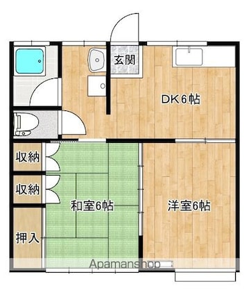 コーポ伊勢[2DK/40.57m2]の間取図