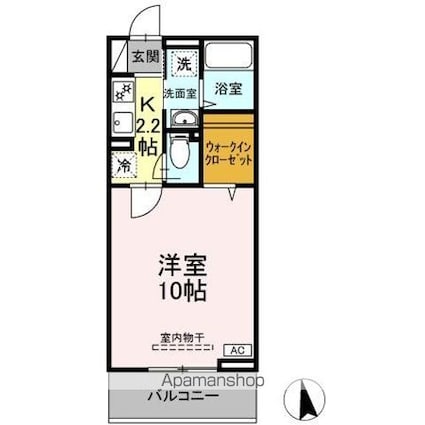 ハイツ西花輪[1K/30.03m2]の間取図