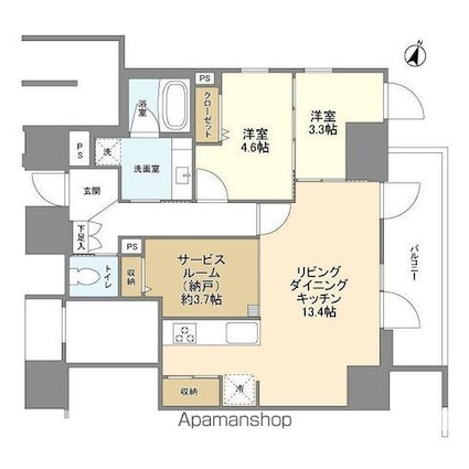 ＬａＳａｎｔｅ麹町[2SLDK/63.07m2]の間取図