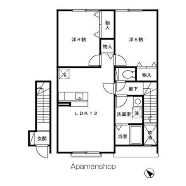 アムール和[2LDK/56.72m2]の間取図