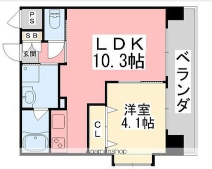 フェニックス本町[1LDK/34.48m2]の間取図