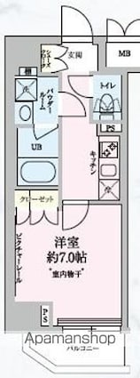 東京都墨田区緑３丁目[1K/26.48m2]の間取図