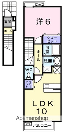 フォンターナ・セレノ[1LDK/42.37m2]の間取図