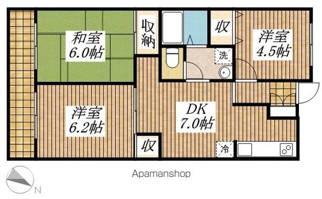 【昭島市美堀町のマンションの間取り】