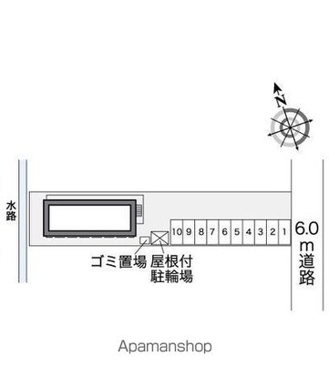 レオパレスレスポワール[1K/23.18m2]の配置図