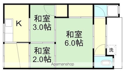 津田住宅[3K/34.65m2]の間取図