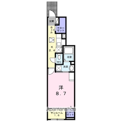 ＰＵＲＩ[1K/35m2]の間取図
