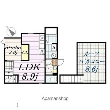 ＧＲＡＮＤＴＩＣ　ＫＲＳ[1LDK/29.98m2]の間取図