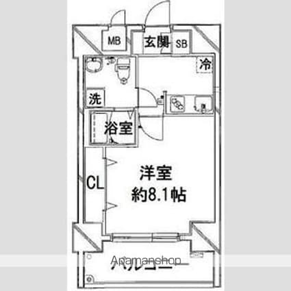 ステージファースト慶應三田[1K/29.36m2]の間取図