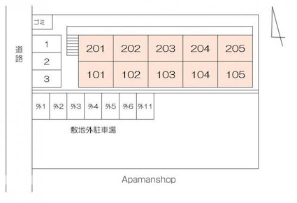 香川県高松市円座町[1R/22.5m2]の配置図