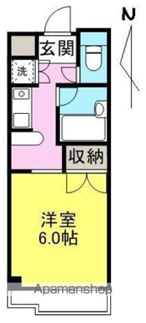 香川県高松市屋島西町[1K/23m2]の間取図